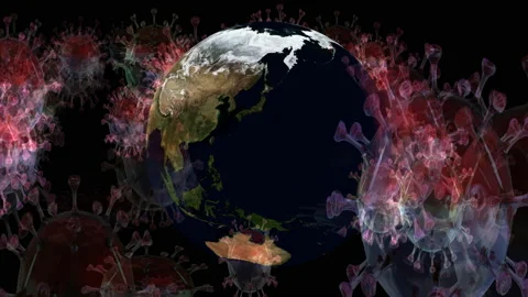 Digital particle animation of the earth Stock Footage 143929411