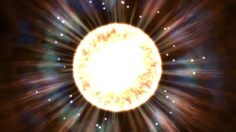 Digital particle animation of explosions Stock Footage 194693266