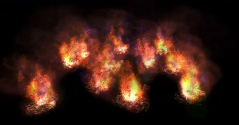Digital Particle Animation of Fire Stock Footage 78511784