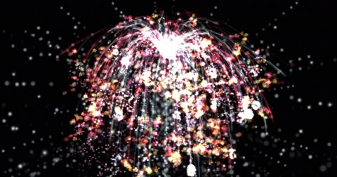 Digital Particle Animation of a Firework Stock Footage 61694091