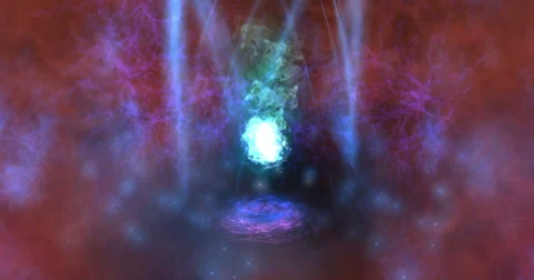 Digital Particle Animation of a magic Scene Stock Footage 61464322