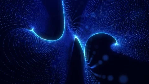 Digital particle background. The surface of the particle points is curved Stock Footage 252275019