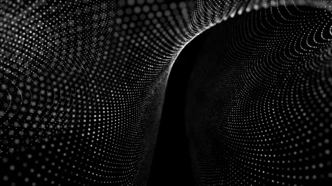 Digital particle background. The surface of the particle points is curved Stock Footage 252820822