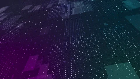 Digital Particle Grid Simulating Microchip Surface Stock Footage 314360362