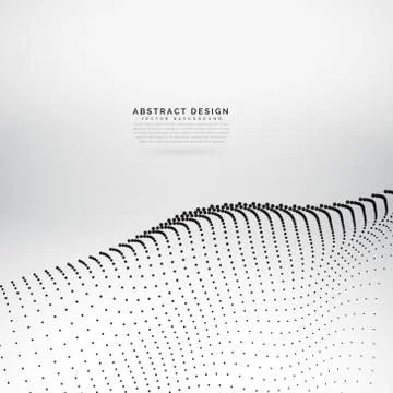 Digital particle landscape vector background Stock Illustration
