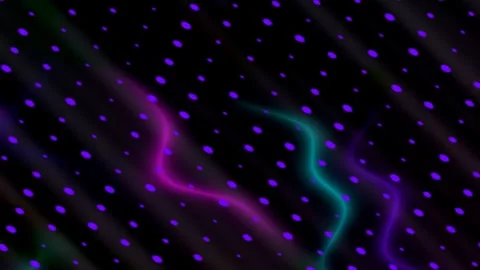 Digital Particle Matrix Wavy Blue Light Trails Graphic Vídeo Stock 334988529