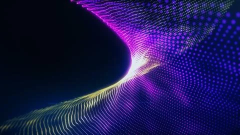 Digital particle surface. Abstract glowing dots simulate a data flow Stock Illustration