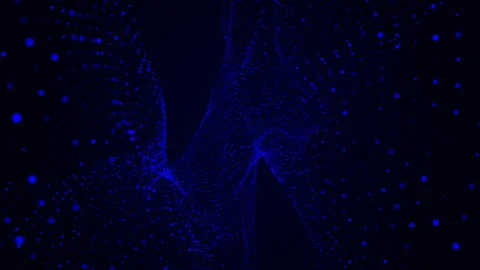 Digital particle wave, Abstract blue wave animation, cyber technology Stock Footage 341662605