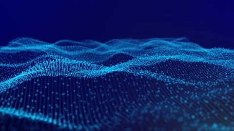 Digital particle wave and cyber or technology background. a 185 Stock Footage 251950325