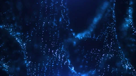 Digital particle wave and light abstract background.animation cyber or technolog Stock Footage 246047043