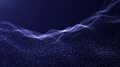 Digital particle wave and light abstract background, futuristic cyber backg.. Stock Footage 318554624