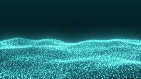 Digital particle wave and light abstract video animated background Stock Footage 345778102