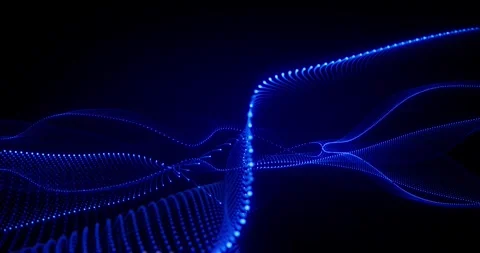 Digital particle wave big data visualization background loop animated Video stock 325851886