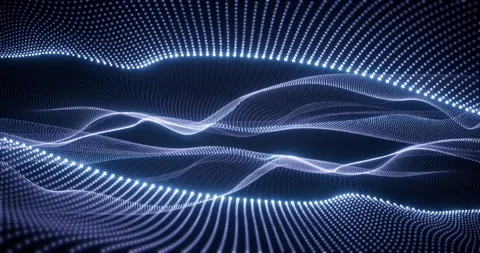 Digital particle wave big data visualization background loop animated Stock Footage 325851917