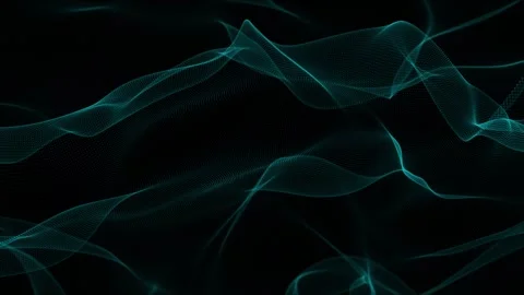 Digital particle wave flow, cyberspace abstract animation. Seamless loop video. Stock Footage 318299479