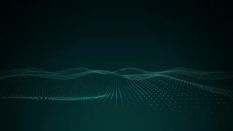 A digital particle wave landscape flows in a seamless loop Stock Footage 340956967