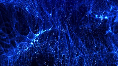 Digital particle waves with  blur effect and light motion background. cyber Stock Footage 252275018