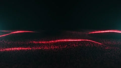 Digital particle waves emit light, big data visualization, futuristic or tech Stock Footage 324150693