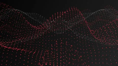 Digital Particles Abstract Background Simulation White + Red 10 Stockbeeldmateriaal 172219492