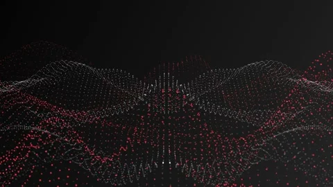 Digital Particles Abstract Background Simulation White + Red 1 Stockbeeldmateriaal 172219499