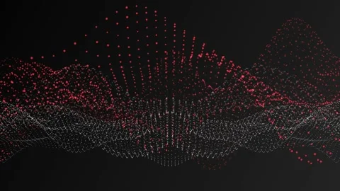 Digital Particles Abstract Background Simulation White + Red 6 動画素材 172219725