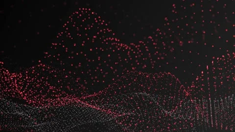 Digital Particles Abstract Background Simulation White + Red 2 動画素材 172219732