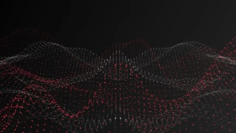 Digital Particles Abstract Background Simulation White + Red 動画素材 172219733