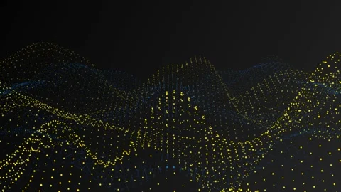 Digital Particles Abstract Background Simulation Blue + Yellow 動画素材 172221144