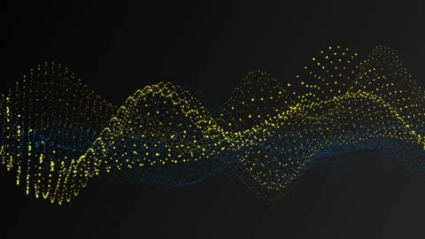 Digital Particles Abstract Background Simulation Blue + Yellow Видео 172221258
