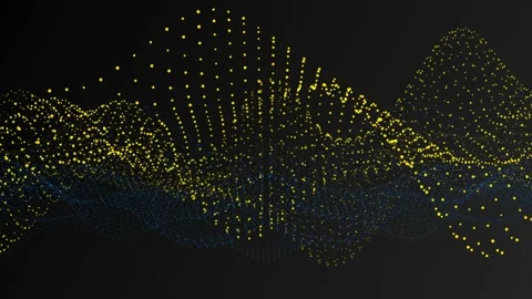 Digital Particles Abstract Background Simulation Blue + Yellow Видео 172221896
