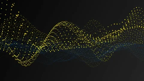 Digital Particles Abstract Background Simulation Blue + Yellow Видео 172221903