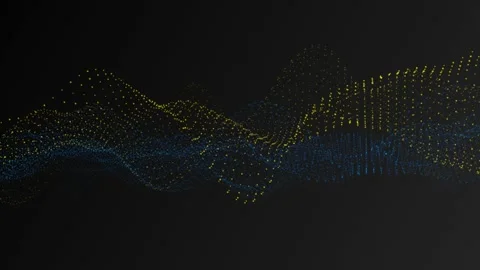 Digital Particles Abstract Background Simulation Blue + Yellow Видео 172221948