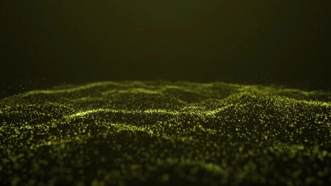 Digital, particles and energy with wave. Light, cyber and dust grid pattern o Stock Footage 308098894