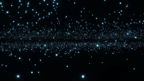 Digital particles and light with bokeh on black background Stock Footage 145358587