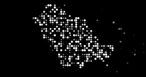 Digital Particles Drift Assembling Ethereal Saudi Arabia Map Design Stock Footage 317008471
