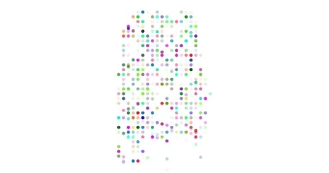 Digital Particles Falling Down to Build Alabama Shape Video stock 323192019