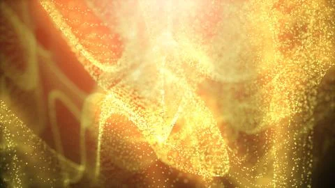 Digital particles floating wave form in the abyss abstract cyber technology de Stock Illustration