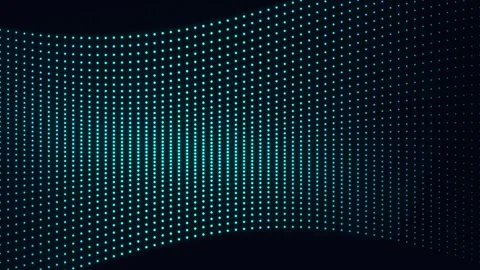 Digital particles flowing in wave motion on dark background, tech background. Stock Footage 347810622