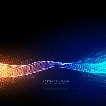 Digital particles technology background with beautiful light effect Stock Illustration
