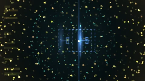 Digital Particles Timer Glow In Dark Background Futuristic Tech Stock-Footage 319011771