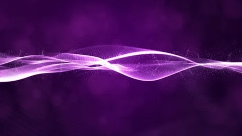 Digital particles wave flow with bokeh abstract motion background concept Stock Footage 119505479