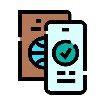 Digital passport and mobile verification for travel security Stockillustratie