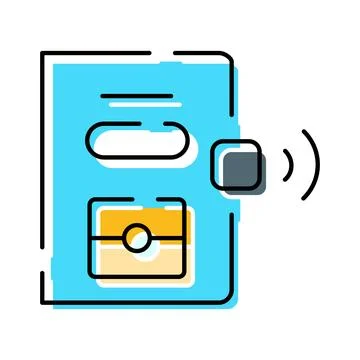Digital passport biometric identity document wireless access Stock Illustration