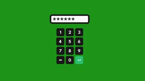 Digital Password Keypad Icon ATM Security Green Screen Animation 動画素材 333559532