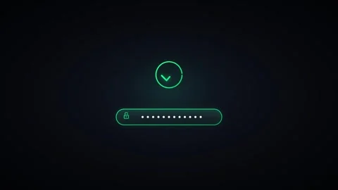 Digital password login authentication with success checkmark animation on d.. Stock Footage 344855271