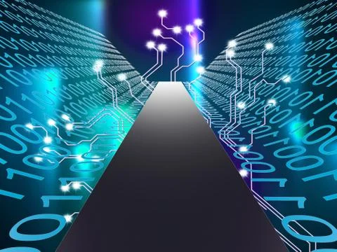 Digital Path Represents Hi Tech And Computer Stock Illustration