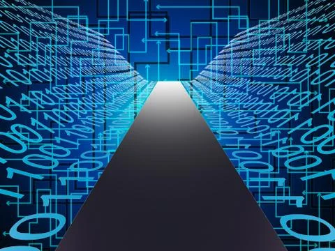 Digital Path Represents High Tec And Data Stock Illustration