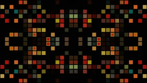 Digital pattern of animated groovy squares Video stock 143638301