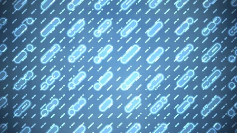 Digital pattern of blue lines and symbols creating a Stock Footage 338188755