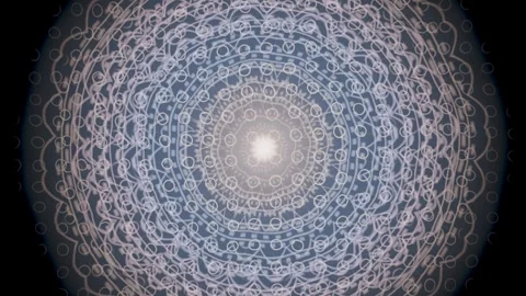 Digital pattern in circular design with soft light at center Stock Footage 337376761